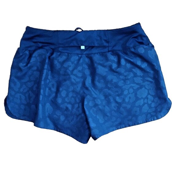 Nike Dri-FIT Running Shorts Women’s Size Medium Blue Drawstring Waist Cheetah - Picture 2 of 5